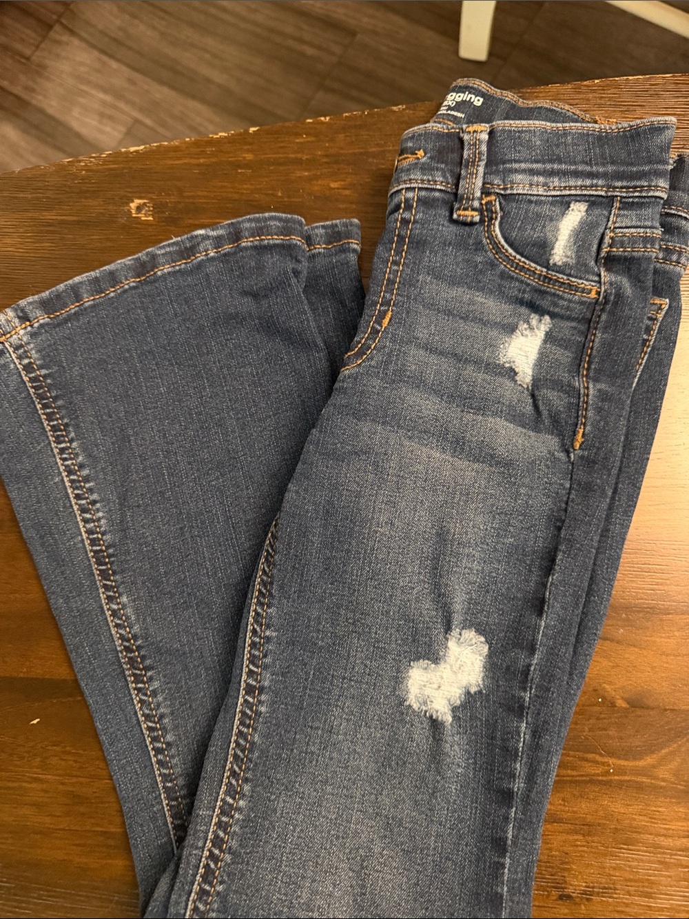 Little girls Dark Blue Distressed Jeans
